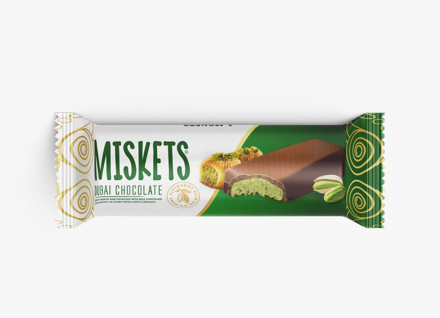 Miskets Dubai Chocolate – Milk Chocolate with Pistachios