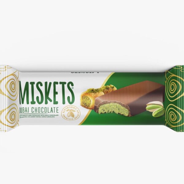 Miskets Dubai Chocolate – Milk Chocolate with Pistachios