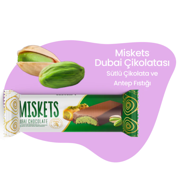 Miskets Dubai Chocolate – Milk Chocolate with Pistachios
